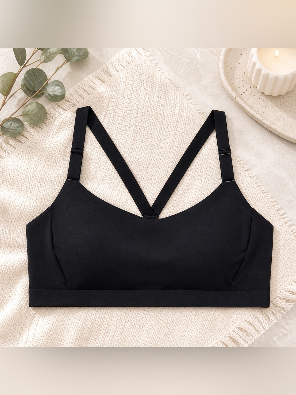 Old Navy Black Adjustable-Strap Sports Bralette